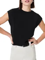 Spanx Aire Cap Sleeve Crop Top In Very Black