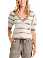 Splendid Hope Short Sleeve Sweater In Tawny Heather