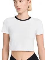 Splits59 Djuna Crop Ringer Tee In White/indigo