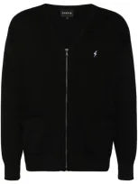 Sport B. By Agnès B. Embroidered-logo Cardigan In Black