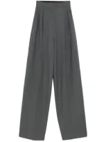 Sport Max Wool Wide Leg Trousers In Gray