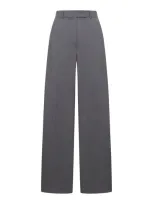 Sportmax High Waist Straight Leg Trousers In Grey