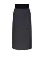 Sportmax Zip Detailed Skirt In Grey