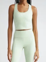 Sporty And Rich Crop Racerback Tank In Sage