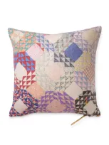 St. Frank Kaleidoscope Quilted Cotton-linen Pillow In Multi