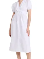 Stateside Fine Poplin Twist Front Dress White