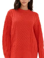 Staud Tracy Sweater Red Rose