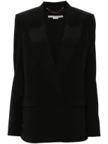 Stella Mccartney Double-breasted Wool Blazer In Black  