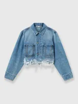 Stella Mccartney Falabella Pocket Denim Jacket In Blue