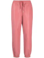 Stella Mccartney Faux-leather Tapered Trousers In Multicolor