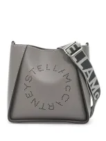 Stella Mccartney Grained Alter Mat Stella Logo Crossbody Bag In Gray