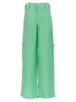 Stella Mccartney Twill Pants In Verde