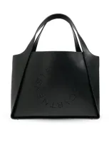 Stella Mccartney Logo Detailed Tote Bag In Denim Blue