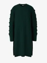 Stella Mccartney Long Sleeved Knitted Dress In Dark Green