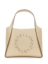 Stella Mccartney Shoulder Bag With Logo In Beige