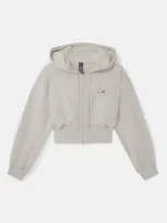 Stella Mccartney Truecasuals Sportswear Cropped Hoodie In Chalk Pearl