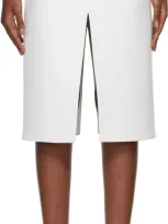 Stella Mccartney White Crackled Finish Midi Skirt In 9001 White