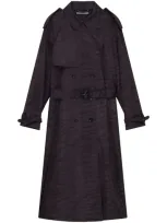 Stella Mccartney Tiger Print Nylon Trench Coat In Black