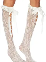 Stems Lolita Knee Socks In White