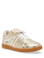 Steve Madden Madrid Metallic Low Top Sneaker In Gold Mirror Metallic