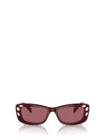 Swarovski Womens Sk6008 Pillow-frame Acetate Sunglasses Red In Burgundy