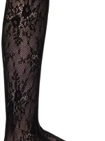 Swedish Stockings Black Rosa Lace Knee-high Socks