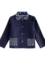 Tartine Et Chocolat Kids' Printed Denim Jacket In Blau