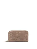 Teddy Blake Zipwallet Croco In Beige