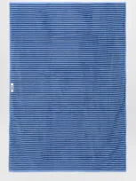 Tekla Light Blue Bath Towel With Black Stripes 100x150