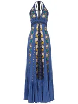 Temperley London Florentine Maxi Dress In Blue