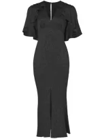 Temperley London Willow Midi Dress In Black