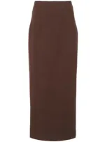 The Andamane Shelby Wool Blend Maxi Skirt In Brown