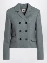 The Garment Mille Double-breasted Wool-blend Blazer In Grey