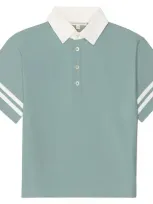 The Sunday Collective Kids' Woven Play Polo In Green