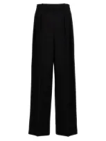 Theory High-waist Wide-leg Pant In Good Linen In Concord