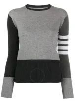 Thom Browne 4-bar Cashmere Jumper In Grey