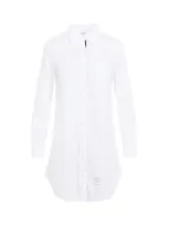 Thom Browne White Cotton Thigh Length Point Collar Shirtdress