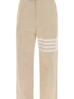 Thom Browne Men's Pants With 4-bar In Beige