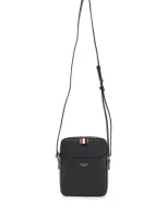 Thom Browne Pebble Grain Leather Vertical Camera Bag Men In Black