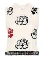 Thom Browne Pattern Intarsia-knit Vest In White