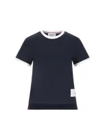 Thom Browne Rwb-stripe T-shirt In Blue