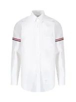 Thom Browne Poplin Grosgrain Armband Classic Shirt In White