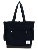 Thom Browne Snap Pocket Tote Bag In Blue