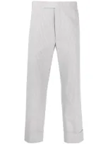 Thom Browne Stripe-pattern Tailored Trousers In Grey