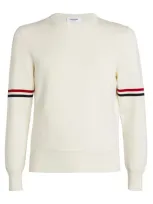 Thom Browne Tricolour-detail Sweater In White