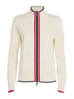 Thom Browne Rwb-striped Zipped-up Cardigan In White