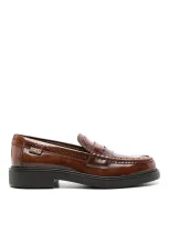 Tod's Leather Loafers In Brown