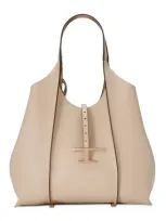 Tod's Leather Timeless Shopping Bag In Ivory