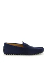 Tod's Suede Leather Gommino Driver Loafers Tods In Blue