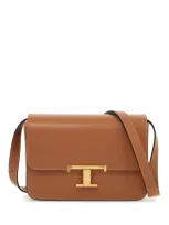 Tod's Timeless T Shoulder Bag With Strap In Brown